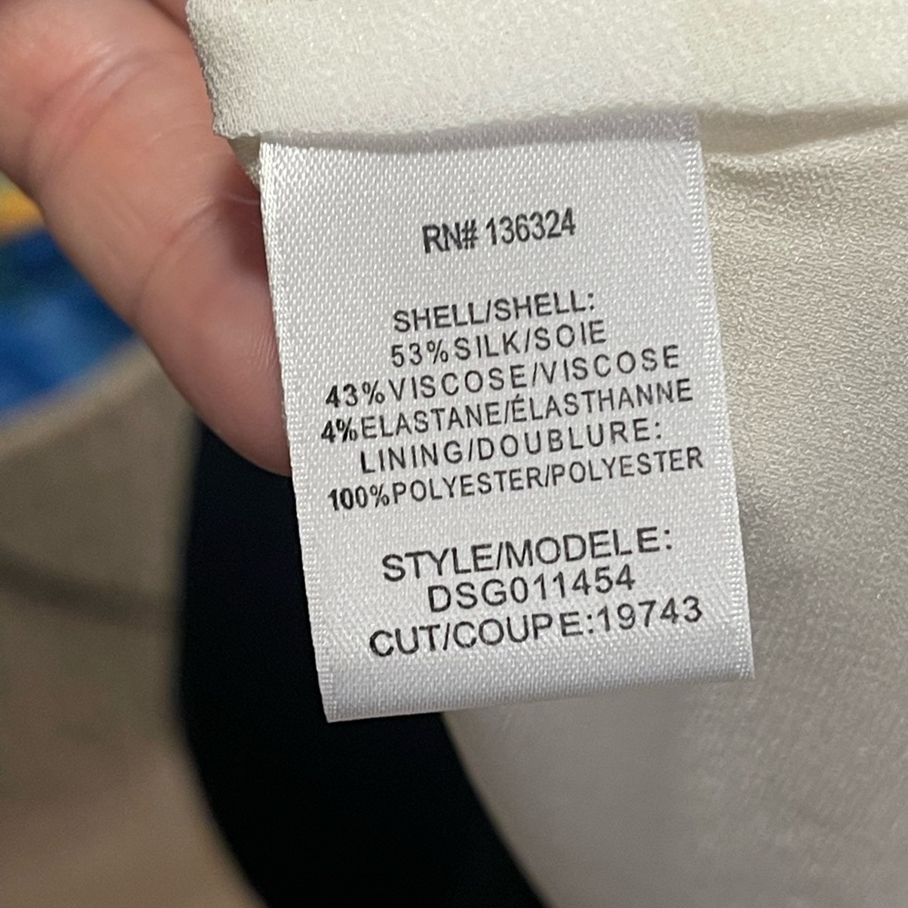 NWT Halston Heritage Ivory Silk Blend with Ruffled Back Tank, medium - Picture 6 of 11